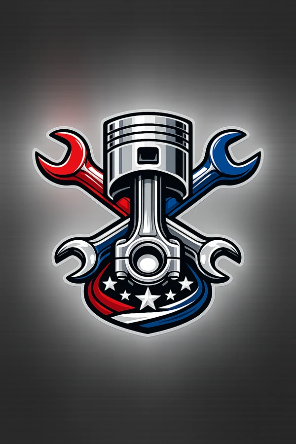 American Service and Supply piston and crossed wrenches logo