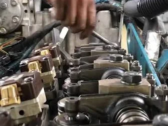 Diesel engine repair in progress